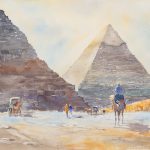 Agyptische Pyramiden mit Kamelreiter