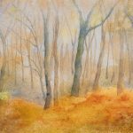 Nebliger Herbsttag im Wald